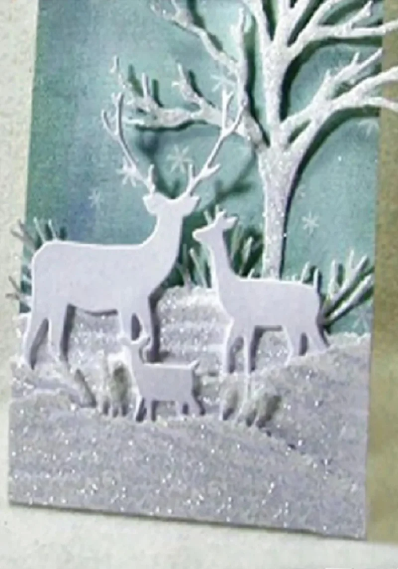 Troquel De Corte De Metal Con árbol De Ciervo De Navidad, Plantillas Para Bricolaje, álbum De Recort, Grabado Decorativo, Plantilla Troqueladora Artanal - AliExprs