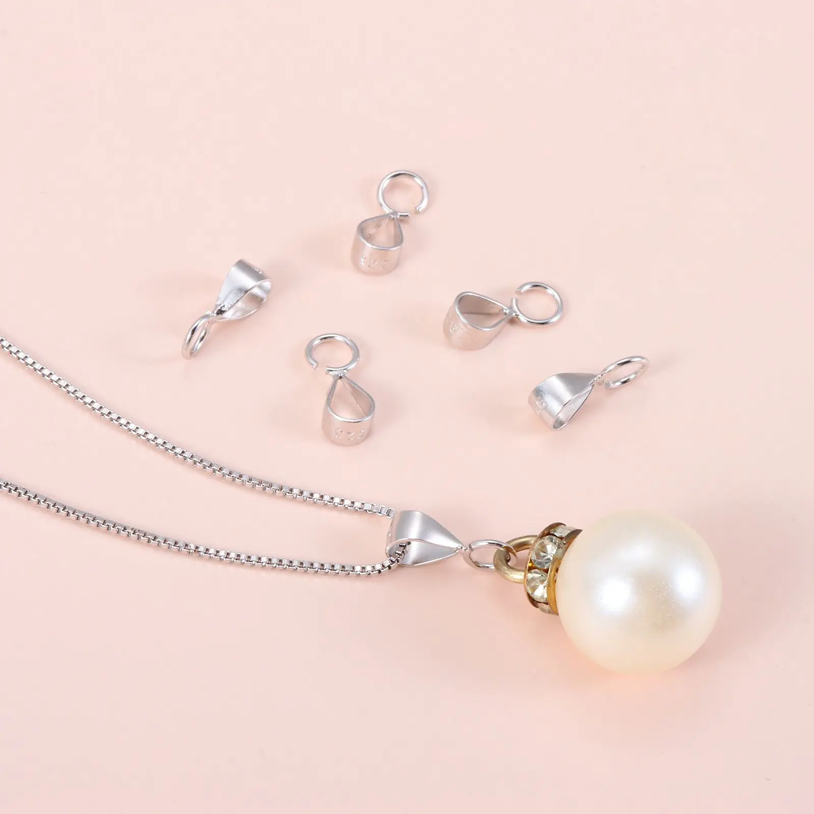 

Золотистая, серебристая подвесная застежка, подвеска, соединитель для ожерелья, застежка с замкнутой петлей, открытая петля