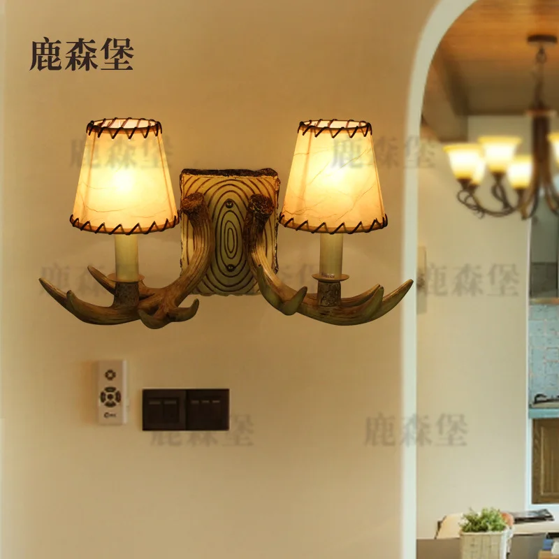 

Deer horn wall lamp, American retro creative wall lamp, living room, dining room, study, bedside wall lamp, aisle wall lamp
