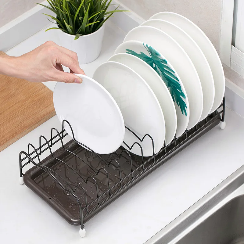 Eisen Küche Teller Trocknen Rack Halter mit Tablett Geschirr Lagerung Regal  Platte Dish Rack Abtropffläche Schrank küche Veranstalter - AliExpress