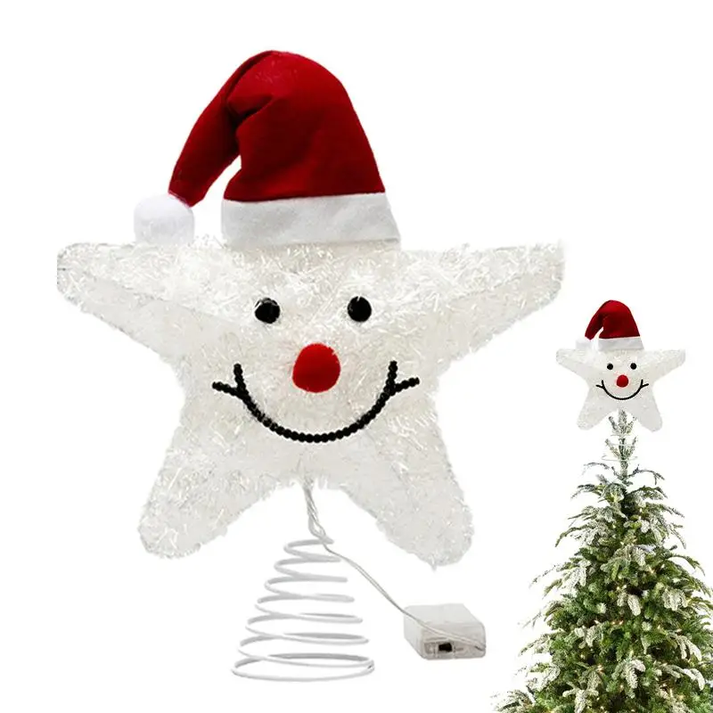 Lighted Star Tree Topper Battery Powered Cute Star For Christmas Tree Top Creative Gifts For Entryway Dining Table Coffee Table