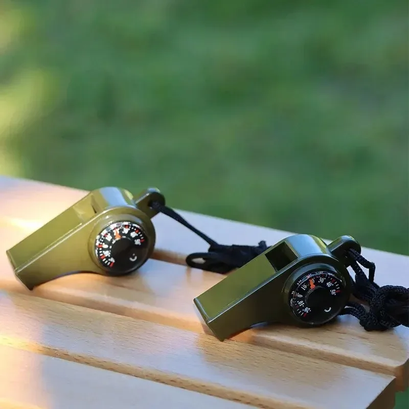 survival whistle 3 in 1 Survival Whistle Outdoor Multifunctional Whistle with Compass Thermometer Referee Camping Hiking Tools Equipment