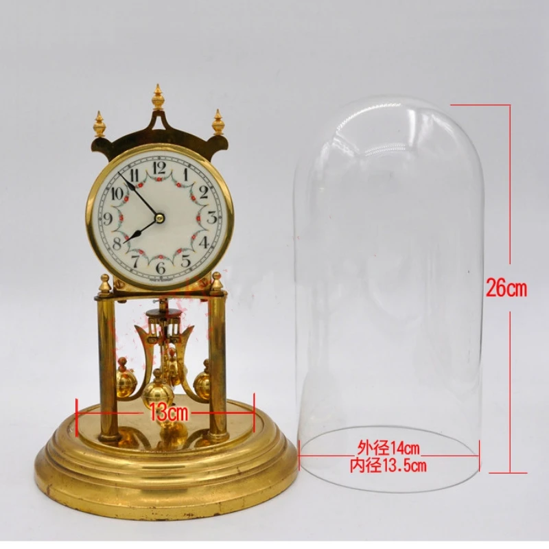 14*26cm Transparent Glass Dome Home Deocration Antique Gift Special Dustproof Cake Food Cover Clock 6