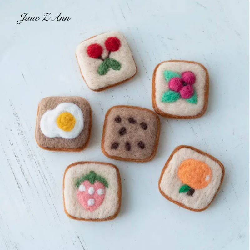 Fertige süße Wollfilz Tier Blumen Brot handgemachte DIY Zubehör Baby Fotografie Requisiten kleine Dekorationen – Detail 11