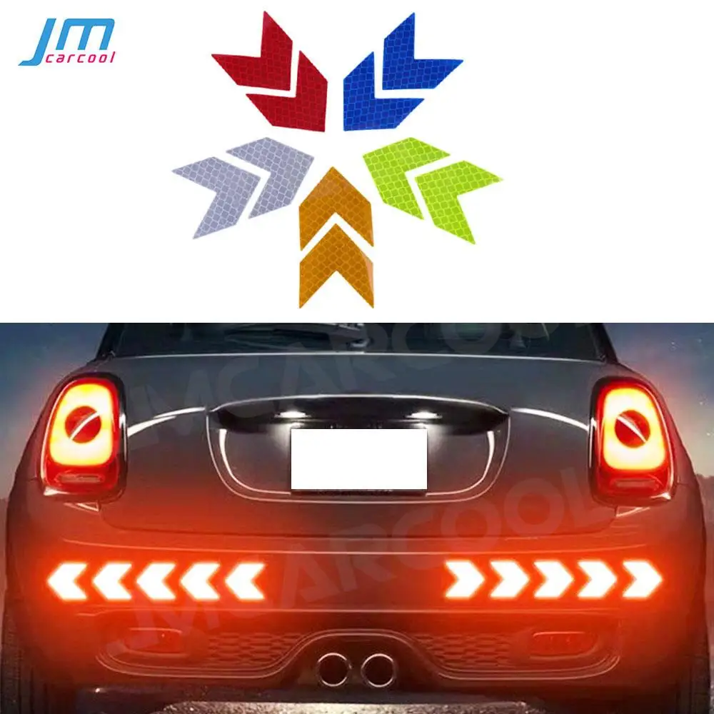Reflective Tape 10PCS Arrow Reflective Adhesive Tape Sticker Decal Safety Caution Warning For Truck Motorcycle Bicycle Moulding
