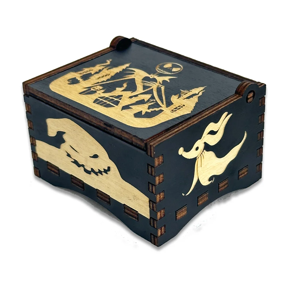 Wooden Music Box Creative Spring Music Box Laser Engraving Gift Giveaway Stall Toy Display