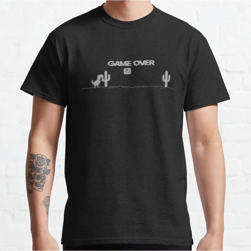 Retro Cactus Dinosaur Pixel Art T-Shirt