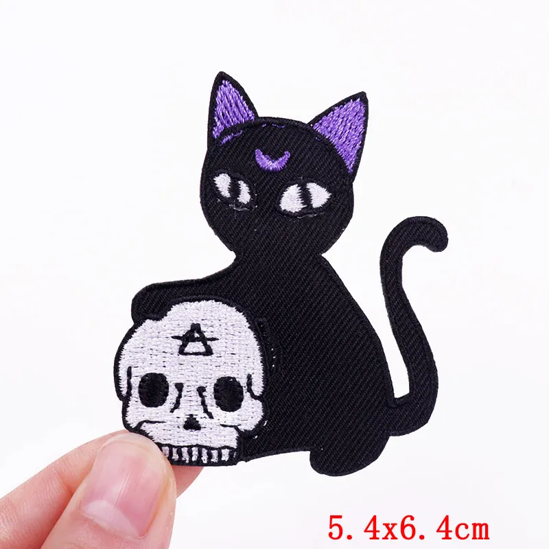 Cute Cat Embroidered Patches For Clothing Thermoadhesive Patches On Kids Clothes Applique DIY Cartoon Badges Animal Stickers