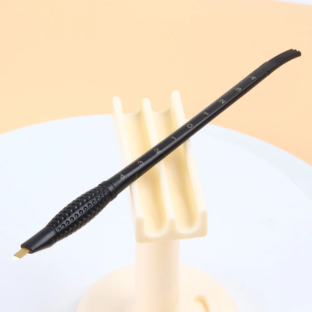 2 in 1 18U RL Sterilized U nano Blade Microblading Disposable Pen for powder ombre Brows 3D HairStrokes with ruler