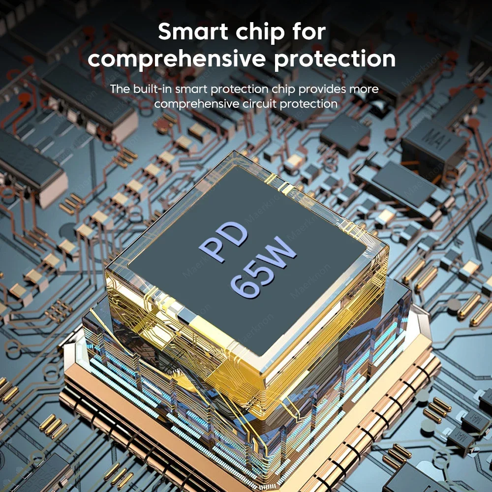 65W GaN USB Charger PD Fast Charging Mobile Phone Fast Charger 2 Port Type C EU/US Plug Adapter For iPhone Xiaomi Samsung Huawei