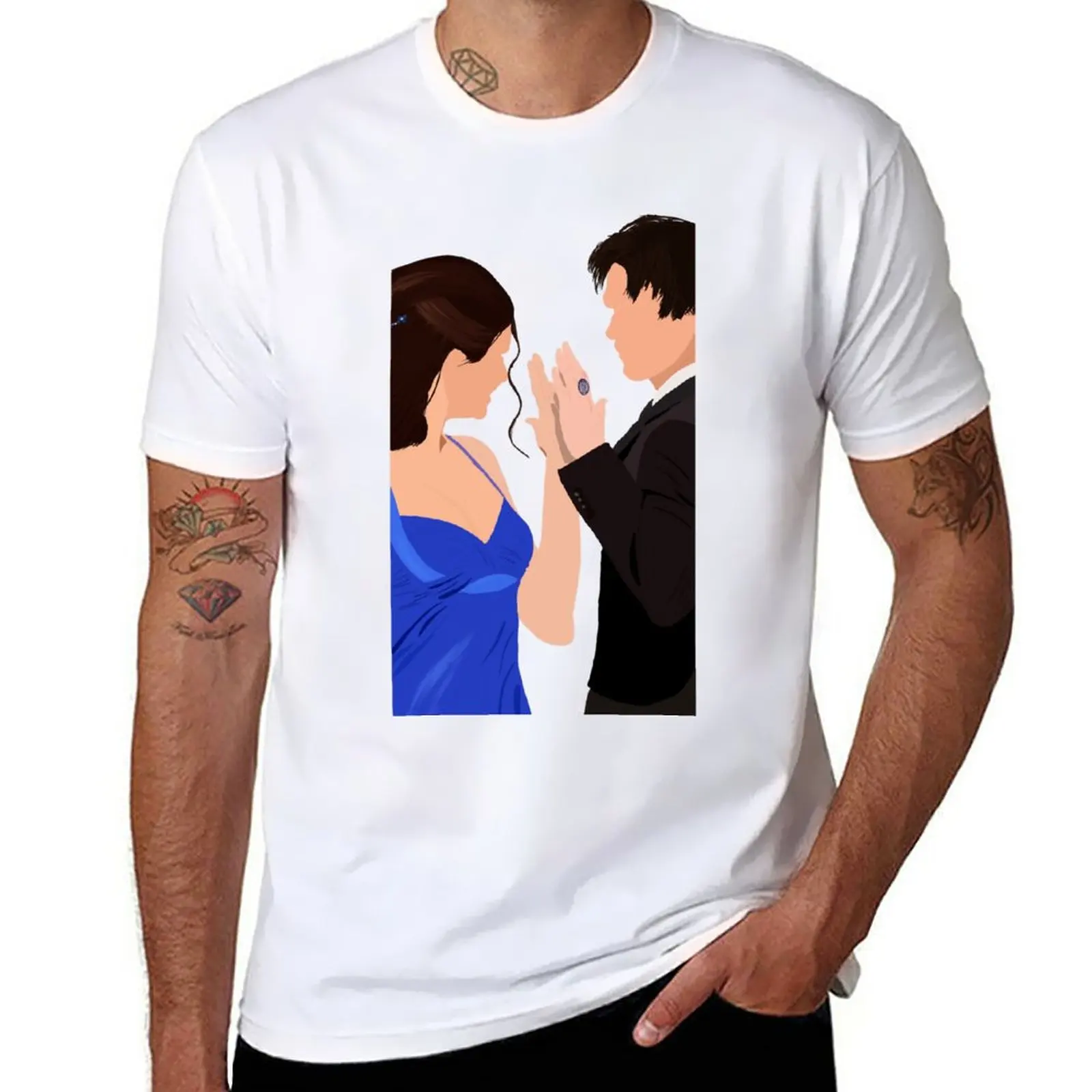 

New Damon and Elena T-Shirt Aesthetic clothing custom t shirts design your own mens clothing