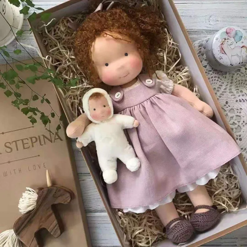 새로운 Kawaii 플러시 장난감 Waldorf 수제 부드러운 인형 봉제 인형 면화 포장 인형 플러시 Fabricchanging 상자 어린이 최고의 선물
