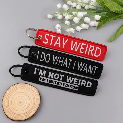1pcs Computer Pop-up Window Quotes Embroidered Keys Tag Keychains For Motorcycles Backpack Fashion Key Ring Accessories Gifts - Image 5