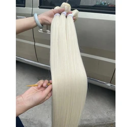 Elegant Bone Straight Hair Bundles - Luxurious Synthetic Yaki Straight Extensions - 80cm32inches (White)