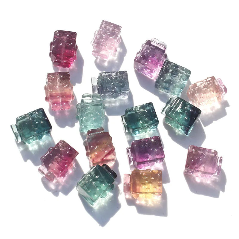 

Free Shipping !!! 10 / 20 / 30 Pcs mini size random picking natural rainbow fluorite crystal carvings for craft