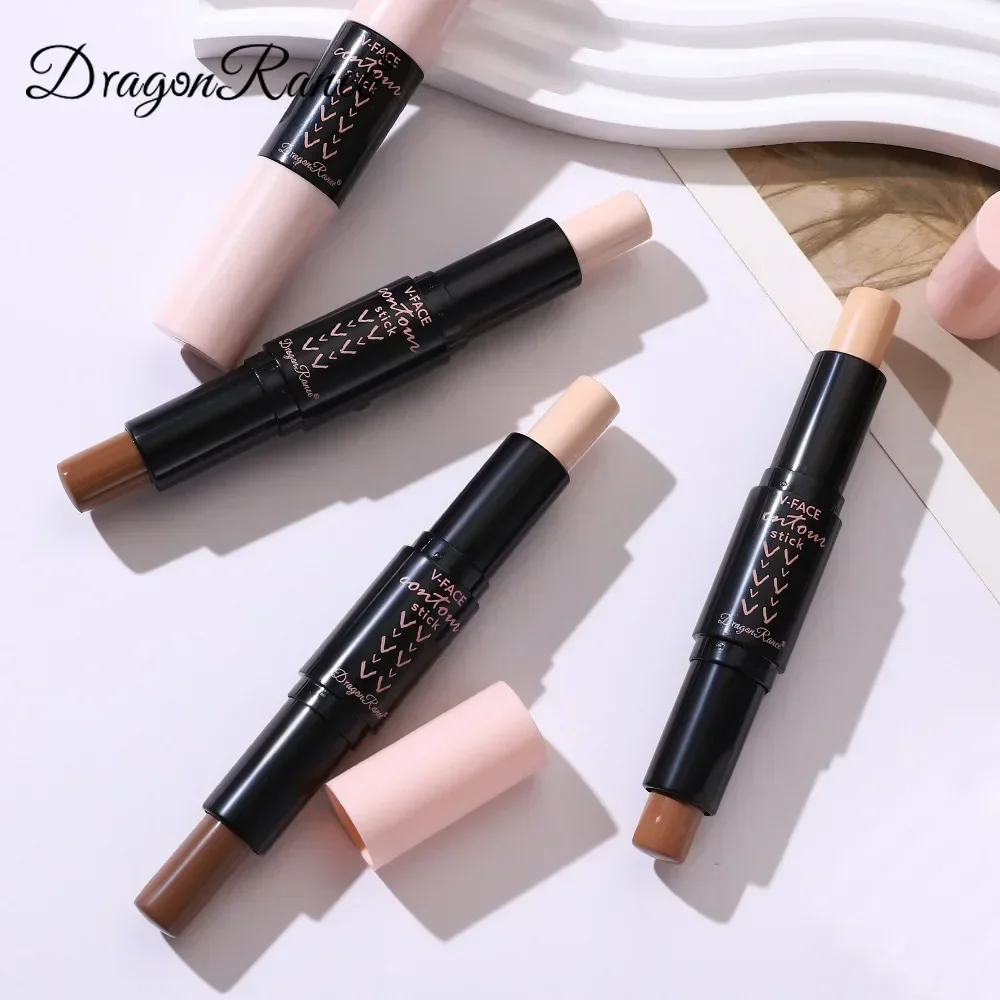 Face Highlighter Facial Contour Stick Double-end Face Contour Highlighter Stick Waterproof Lasting Oil-control Matte Concealer Pencil Corrector Skin Tone Pen Makeup
