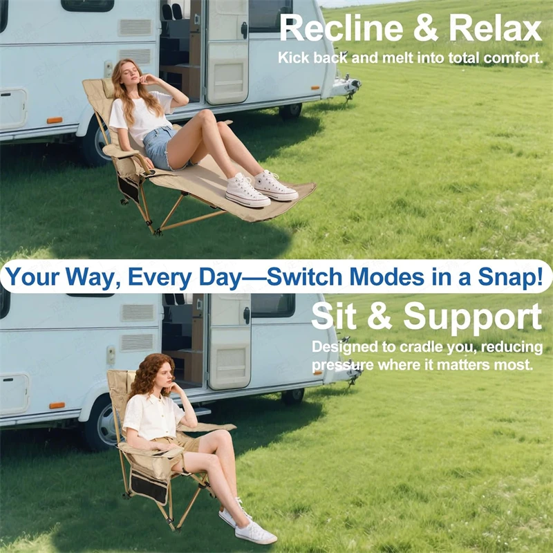 Adjustable 4-Position Camping Chair with Footrest 3