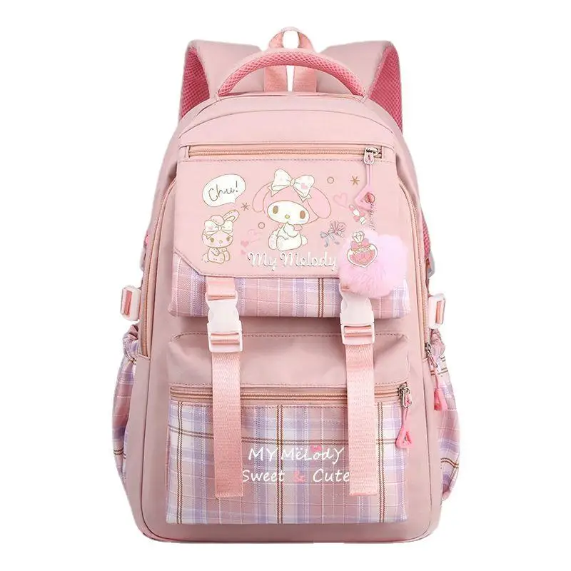

Школьный ранец Sanrio для студентов, вместительный Легкий Повседневный рюкзак на плечо с милым мультяшным рисунком мелодии