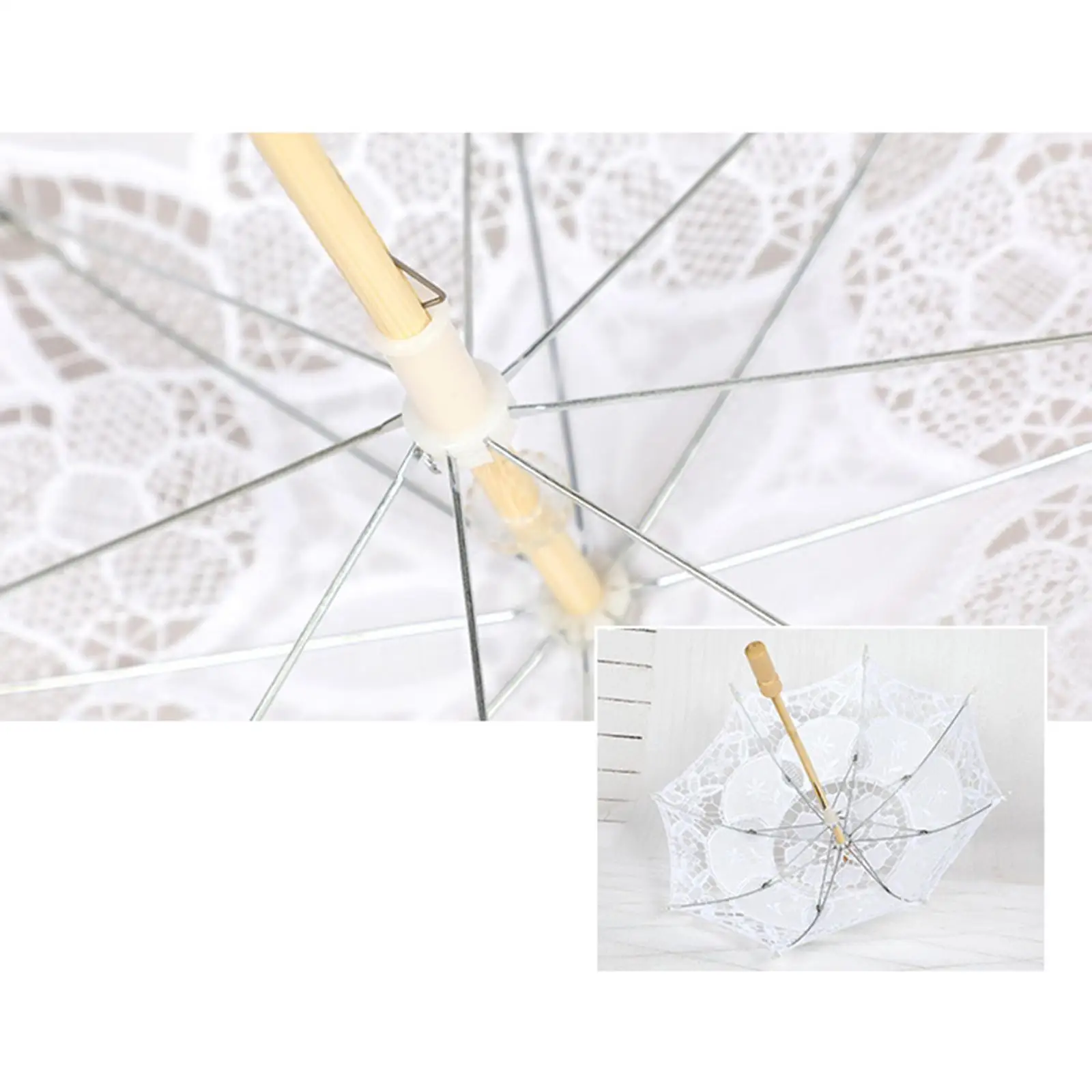 Lace Parasol with Wooden Handle Special Occasions