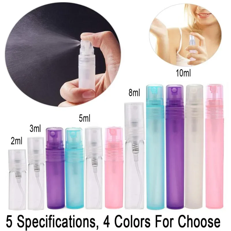 2ml/3ml/5ml/8ml/10ml Empty Portable Atomiser Spray Bottles Perfume Pen Vials Makeup Cosmetic Plastic Travel Sample Container 5pc