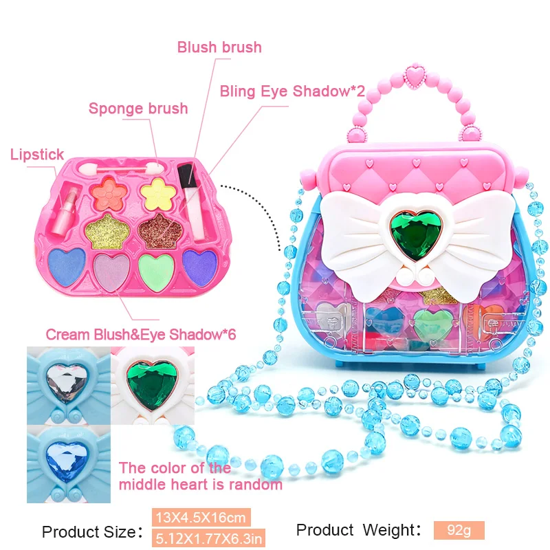 Kids' Dress-Up Toy Set: Makeup Kit, Bowknot Handbag, Jewelry Crossbody Bag | Ideal Gift for Party, Birthday, Christmas 4