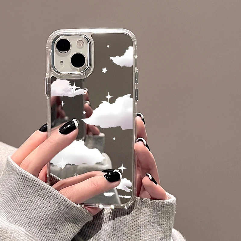 thumbnail image 1 of For iPhone 11 Mirror Phone Case For iPhone 11 12 13 15 14 Pro Max XS Max XR Cases Aesthetic Art Letter Make up Mirror Soft Cover, 1 of 5