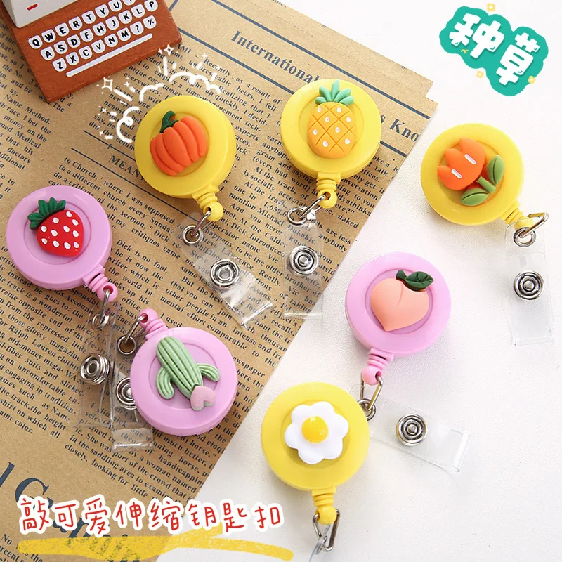 цена Creative Cartoon Retractable Buckle Cute Resin Decoration Mini Multi-Purpose Retractable Keychain Outdoor Gadget