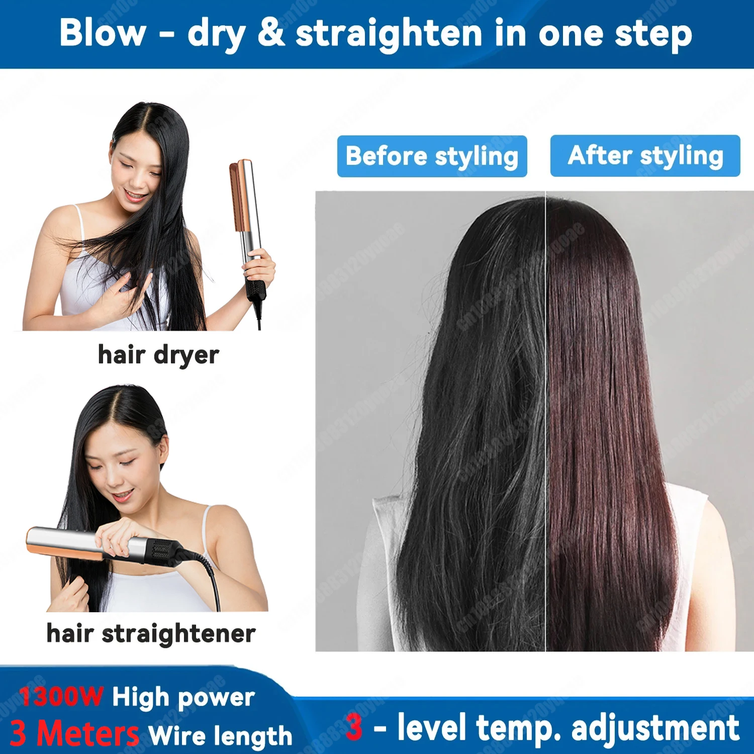2IN1 Cold/Hot Air Straightener with LCD Display Hair Straightener & Hair Dryer Styling Ions Iron Styling hair dryer hair styler air hair styler hair styling set