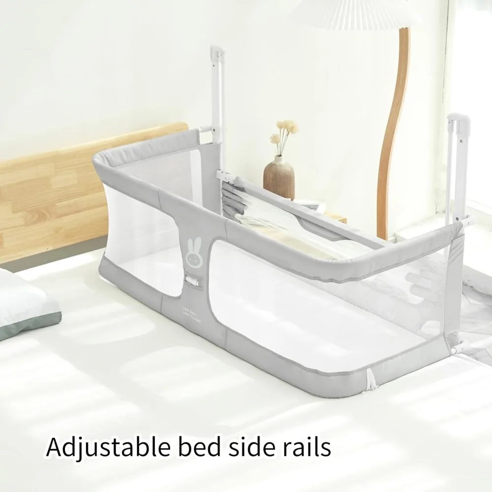 Co Sleeper for Baby in Bed,3 in 1 Crib Side Bed Guard,Cosleeping Baby,Crib Sleeping Together,Infant/Baby Boy/Girl,Gray 6