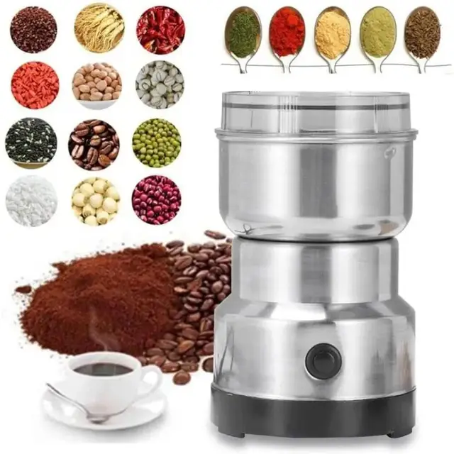 Máquina elétrica multifuncional moedor de cozinha, quatro afiadas lâmina,  para cereais, nozes, feijão, especiarias, grãos, casa, café - AliExpress