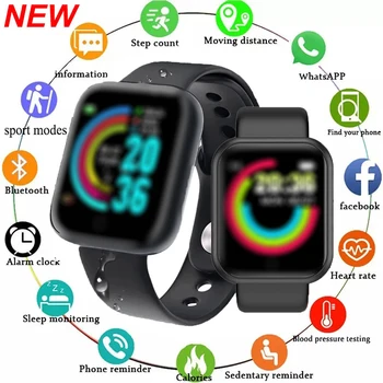 Smart Watch Uomo Donna Schermo da 1,3 pollici Smartwatch Frequenza cardiaca Monitor della pressione arteriosa Fitness Tracker Orologio sportivo Bracciale intelligente