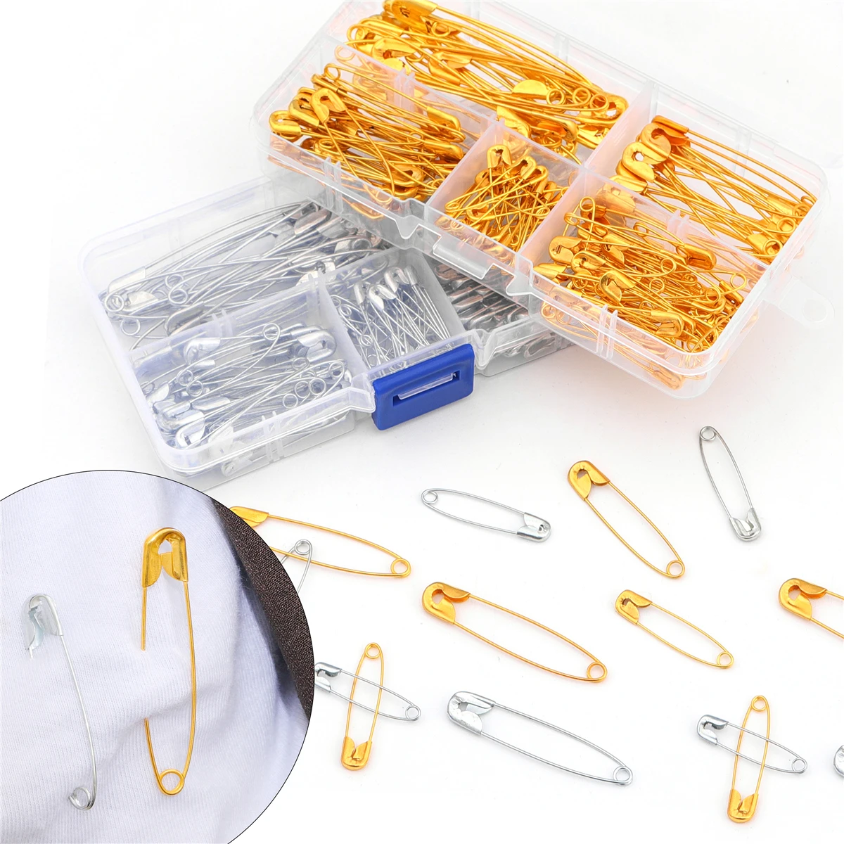 

1Set 27/32/38/45/55mm Safety Pins DIY Sewing Tools Stainless Steel Needles Gold Rhodium Pin Brooch Jewelry Findings Accessories