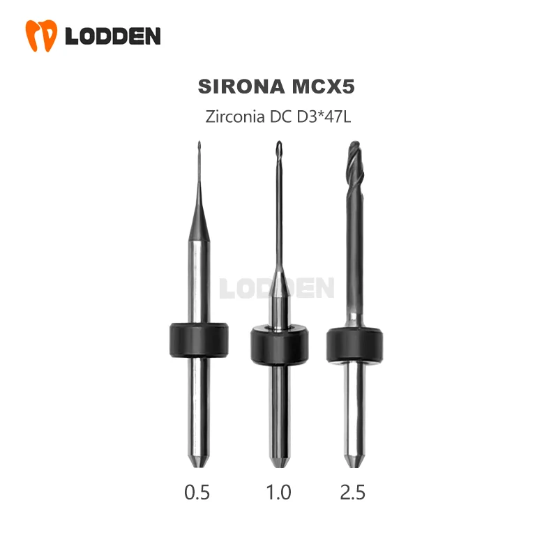 

Sirona MCX5 Zirconia Dental Milling Burs D3 Dental Lab Milling Machine Grinding Material Drill Dental Tool 0.5/1.0/ 2.5mm