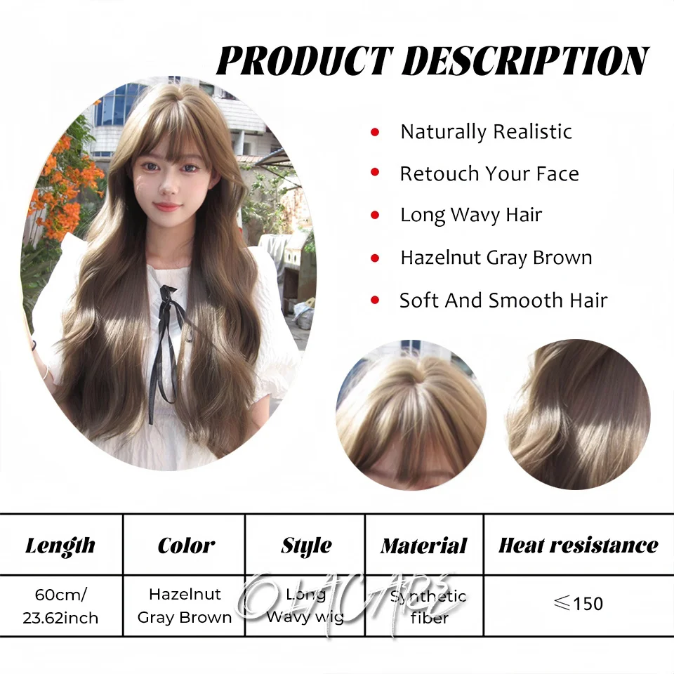 Synthetic Copper Ginger Curly Wavy Wig for Women