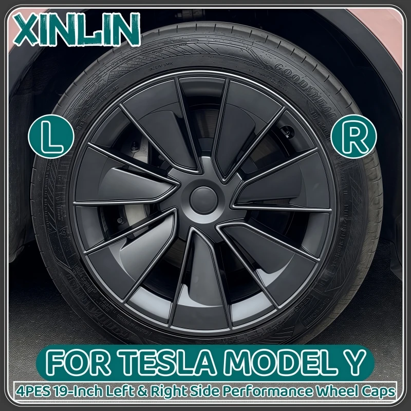 4PCS 19 Inch Hub Cap for Tesla Model Y Performance Replacement Wheel Hubcap Right&Left Wheel Cap Full Rim Cover Accessorie wheel hub covers wheel hub caps