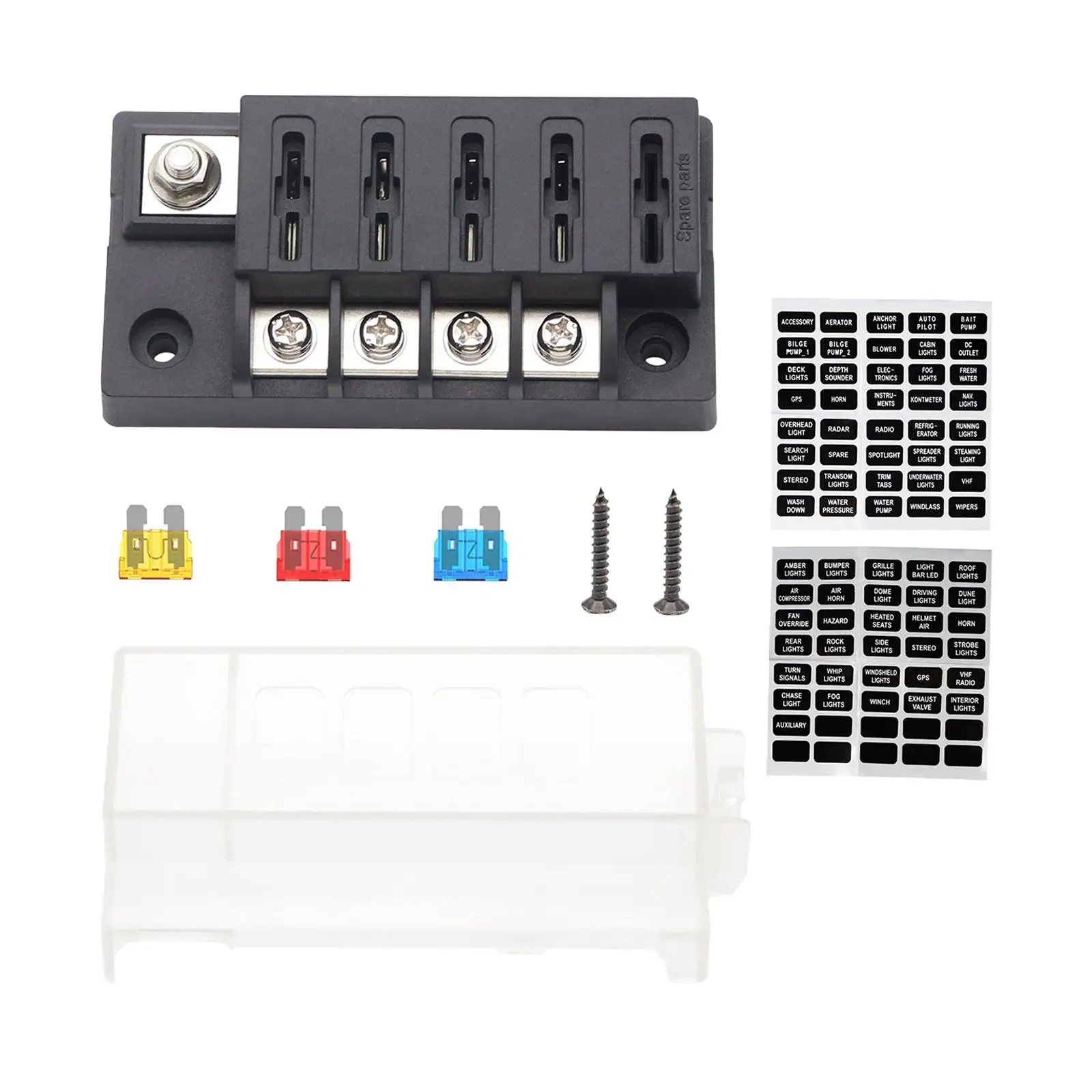

Generic Fuse Block F13941-a-z with 5 Fuses Universal Multifunctional Ato/atc Modification Accessories for Cars Marine RVs