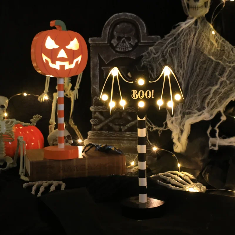 Spooky Halloween LED Pumpkin Ghost Night Light – Battery Powered Waterproof Ambiance Decor for Outdoor & Indoor Festivities