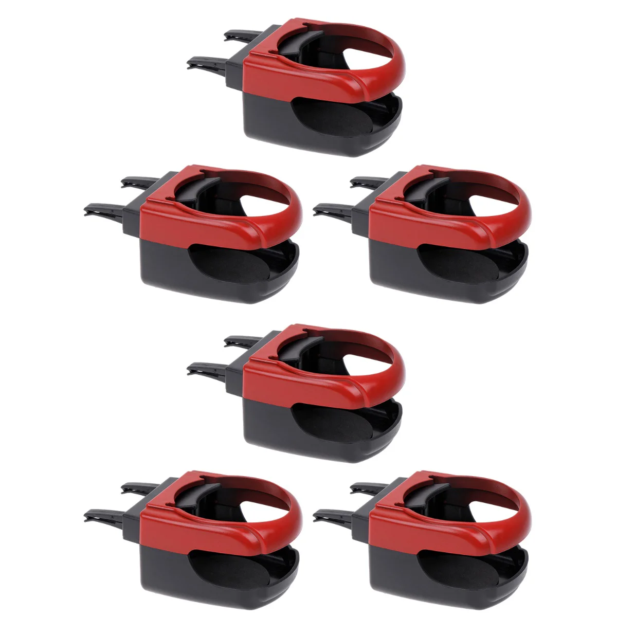 

6 Pcs Multi-function Fixed Cup Holder Automobile Air Conditioning Outlet Water Drink Rack Red