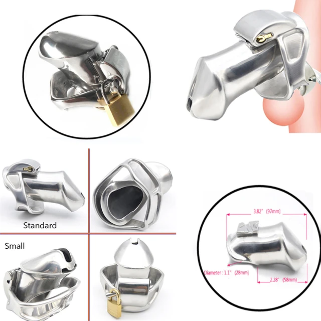 Male Cock Cage Chastity Device with 3 Sizes of Rings,Key and Lock  Included，Locked Cage Sex Toy,（Silver） : Health & Household 