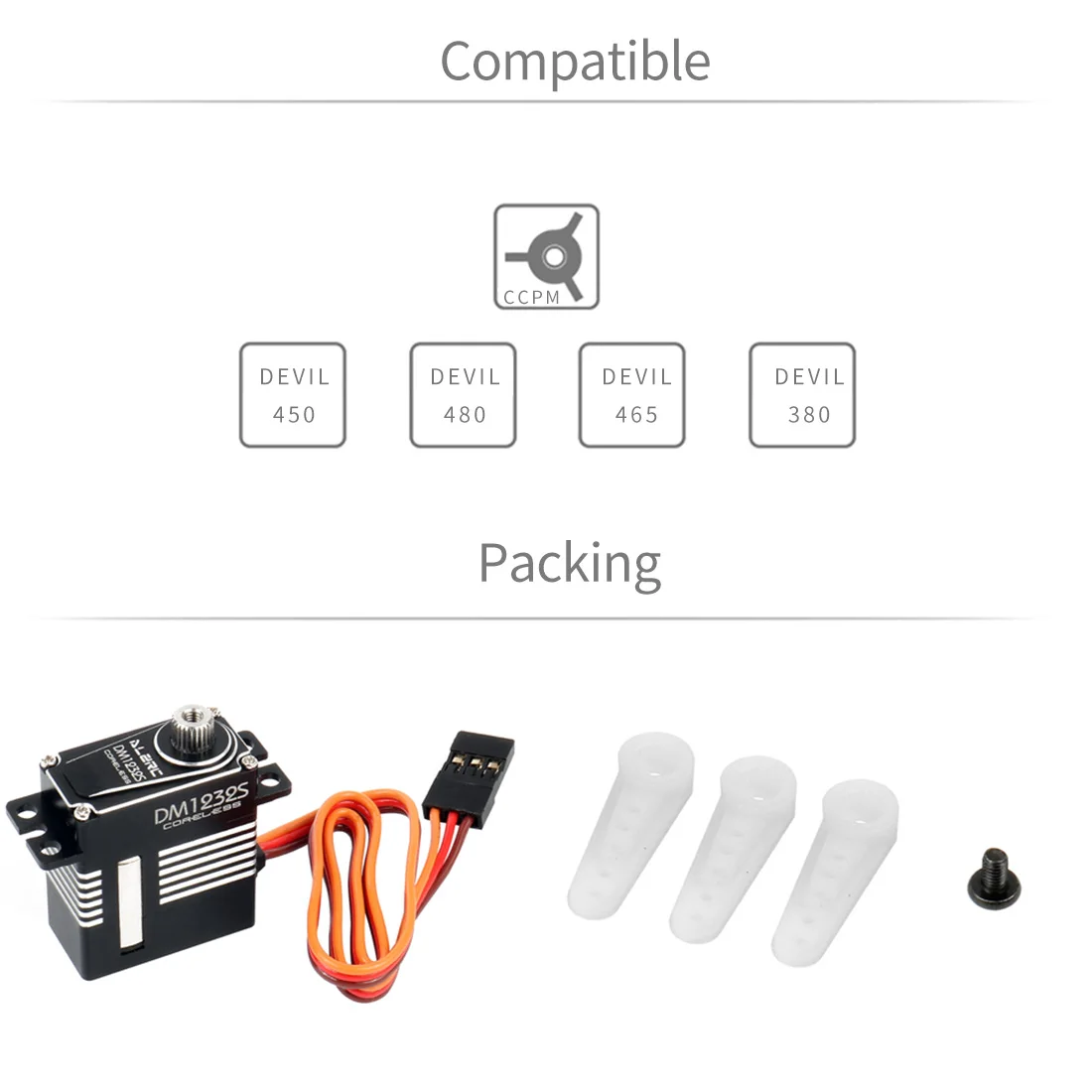 ALZRC-RC DM1232S Kernloser Motor CCPM Servo Vollmetall 2BB Lageranzug für Devil 480 FAST / Devil 450 Pro FBL RC Hubschrauber Kit – Detail 5