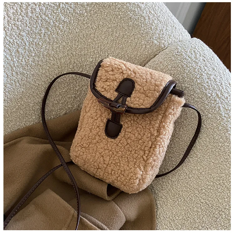 Damen Nische Design ins weiche Lamm Plüsch tasche niedlichen Herbst Winter neue Frauen taschen beliebte Explosion einfache Umhängetaschen – Detail 19