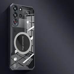 Enhanced Product Title: Stylish Heat Dissipation Gaming Magnetic TPU Anti - Fall Case for ZTE nubia Red Magic 9 Pro (Black)
