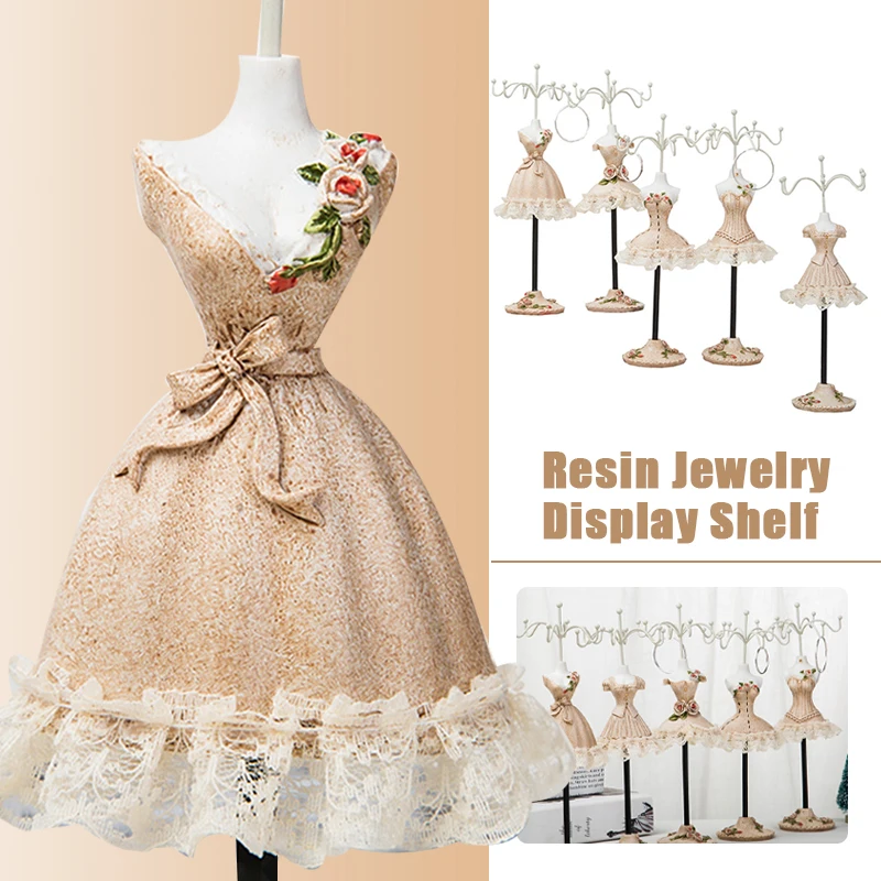 Elegant Jewelry Stand Mannequin Jewelry Holder Necklace Bracelet Anklet Display Storage Rotatable Jewelry Display Rack Decor