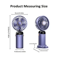 2024 Nouveau ventilateur portable 1800 mAh rechargeable 90 °   Ventilateur pliable Mini climatiseur petit ventilateur refroidisseur d'air avec affichage numérique LED 6