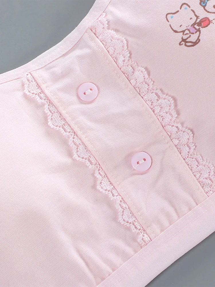 LJMOFA Teen Girl Sports Exquisite Cute Rabbit Bra Kids Top Camisole Underwear Young Puberty Small Training Bra B213 sports bra training bra cotton bra
