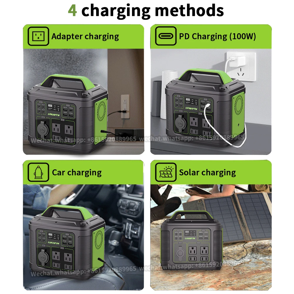 COSSIFTW Portable Power Station 300W H80000MAH Power Bank Generator with QC3.0 PD AC Output for Outdoor Camping Emergency Backup
