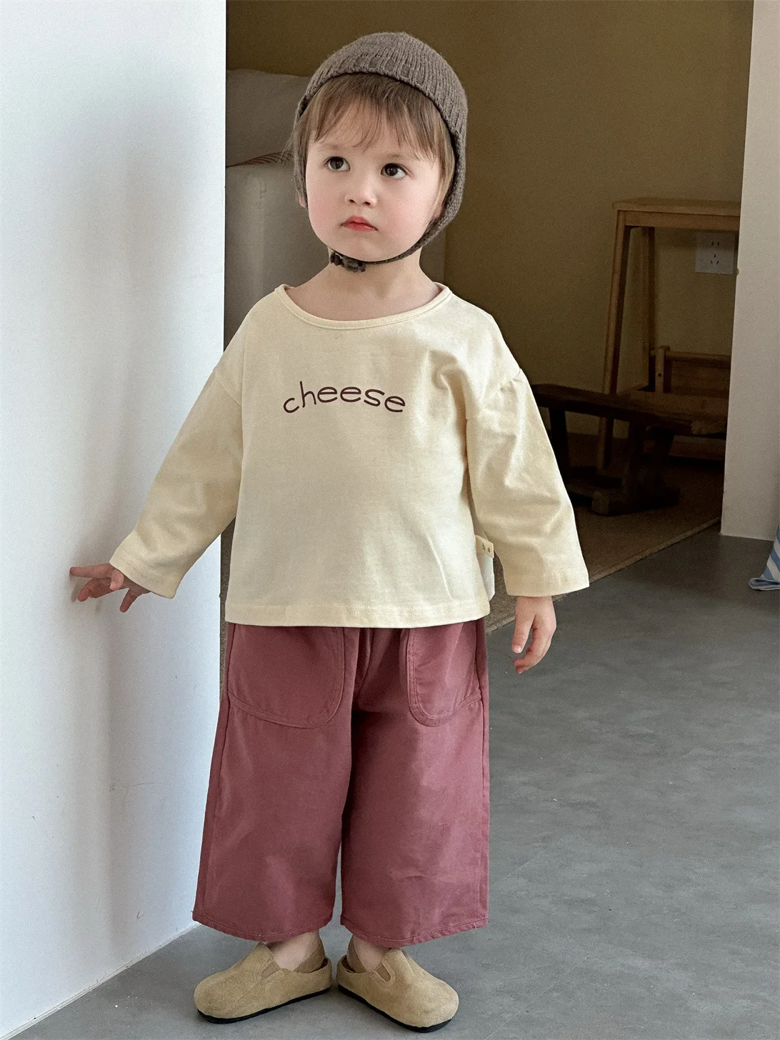Spring New Baby Long Sleeve T Shirts Cotton Girls Letter Print Bottoming Shirts Toddler Boy Loose Casual Tops Infant Tee