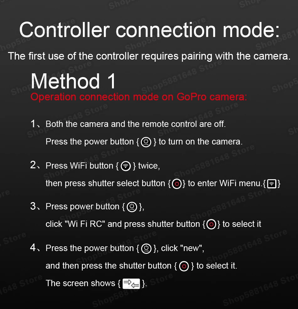 Description Picture 2 of itemGoPro Remote Controls for gopro hero8 Black hero5 hero4 hero7 hero6 hero3 Motion camera ARMTE-002 Intelligent remote control