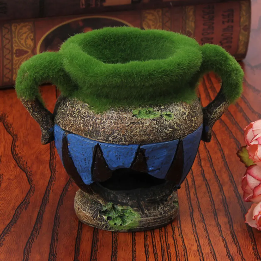Resin Moss Vase Aquarium Decoration for Fish Shrimp Tank