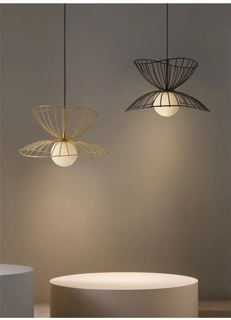 Globen Ray Deckenpendelleuchte Wohnzimmer Wandleuchte aus Schmiedeeisen Schwarzgold Pendelleuchte Schlafzimmer Inselküchenleuchte – Detail 2